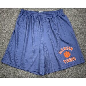 Clemson Tigers Shorts XL Blue Mesh NCAA Athletic Soffe Gym Shorts